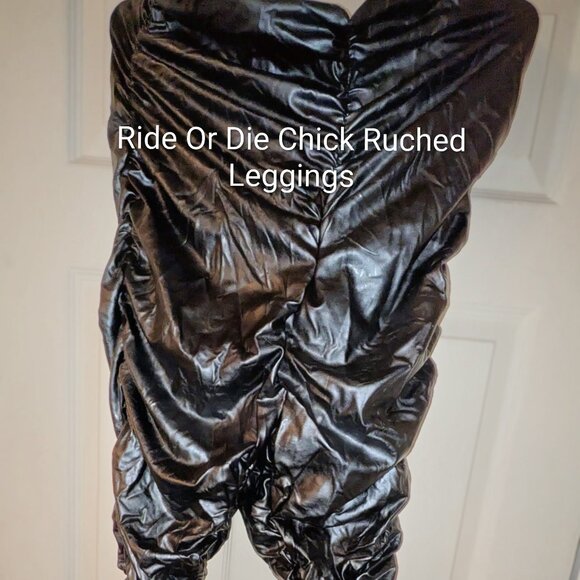 Black ruched leggings - Picture 6 of 6